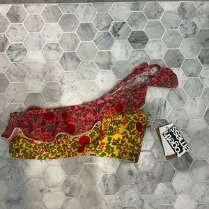 ROLLER RABBIT ONE SHOULDER BIKINI TOP